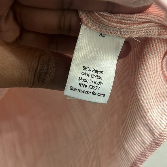 LC Lauren Conrad Women's Shirt Size Small Pink Striped Ruffle Button Up Blouse - Picture 7 of 11